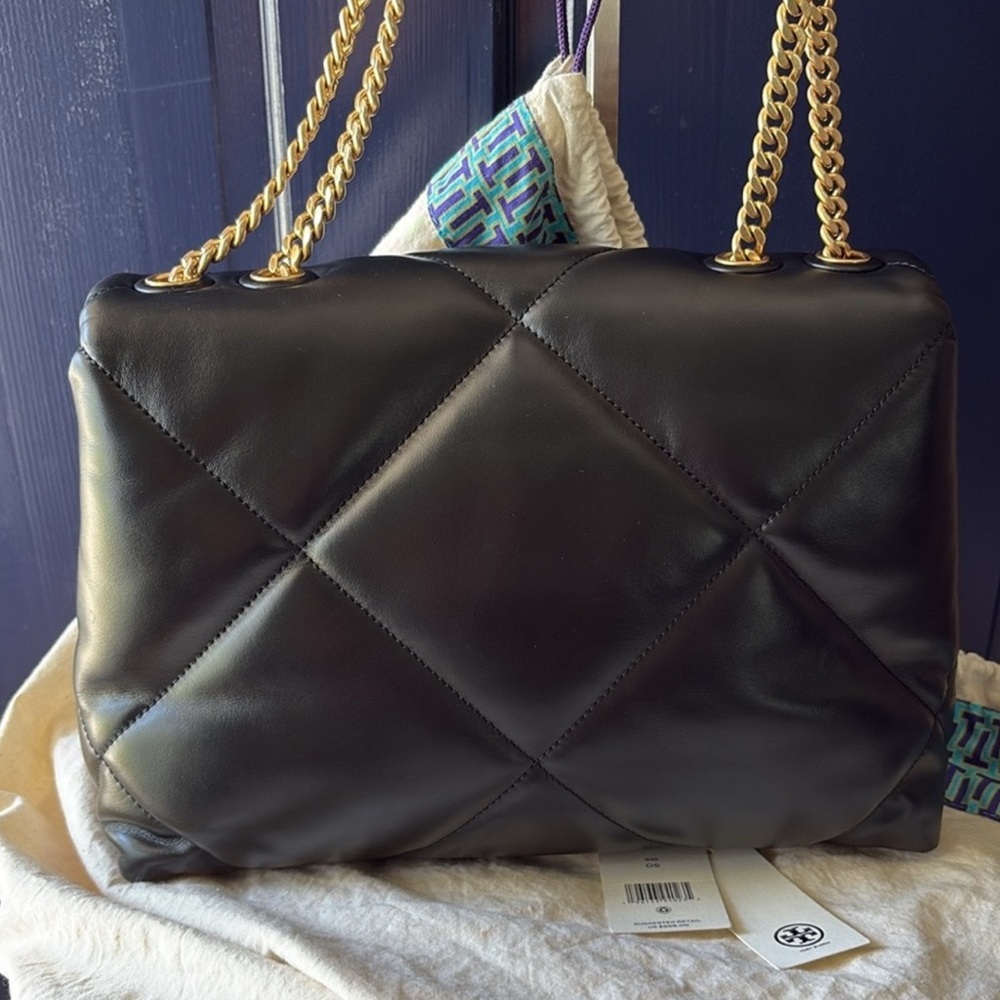 Tory Burch Black Quilted Leather Shoulder Bag - Picture 3 of 11